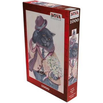 Puzzle Nova puzzle din 1000 piese - Pisica romantică