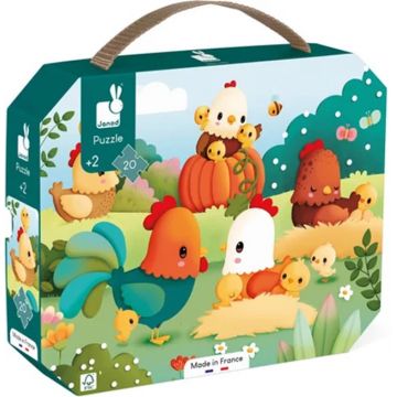 Puzzle pentru copii Janod - Animale de fermă, 20 piese