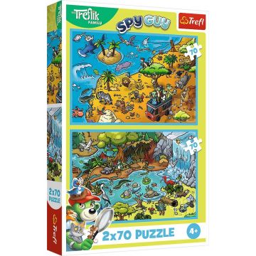 Puzzle pentru copii Trefl din 2 x 70 piese- Treflix în Regatul Animalelor