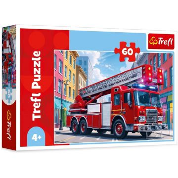 Puzzle pentru copii Trefl din 60 de piese   - Mașină de pompieri