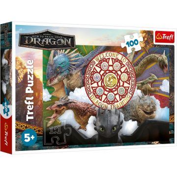 Puzzle Trefl 100 de piese - Dragoni în acțiune