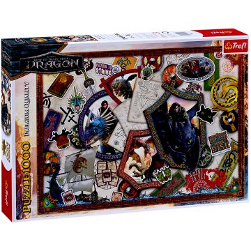Puzzle Trefl din 1000 piese - Cum să-ți dresezi dragonul - eroi