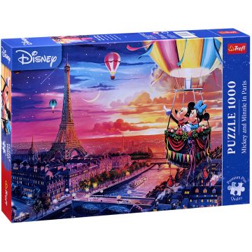 Puzzle Trefl din 1000 piese - Mickey și Minnie la Paris