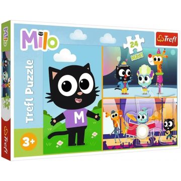 Puzzle Trefl din  24 maxi piese - Aventurile lui Milo Pisica