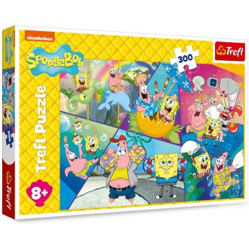 Puzzle Trefl din 300 piese - SpongeBob în Bikini Bottom