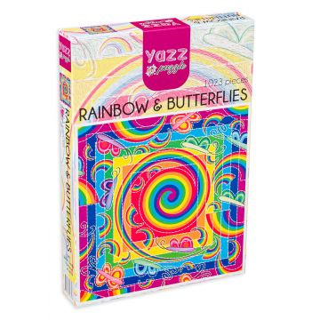 Puzzle Yazz Puzzle din 1023 de piese - Curcubeu și fluturi