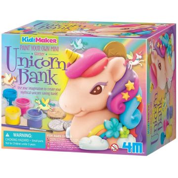 Set creativ 4M KidzMaker - Pictează-ți propria pușculiță cu unicorn strălucitor