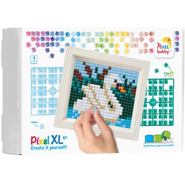 Set creativ cu cadru și pixeli Pixelhobby - XL, Swan