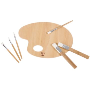 Set creativ Hape International - Paletă și pensule, 7 piese