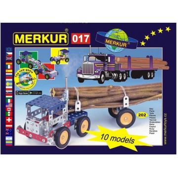 Set de construcție metalic 10 în 1 Merkur - Camioane, 202 piese