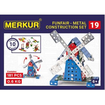 Set de construcție metalic 10 în 1 Merkur - moara, 181 piese