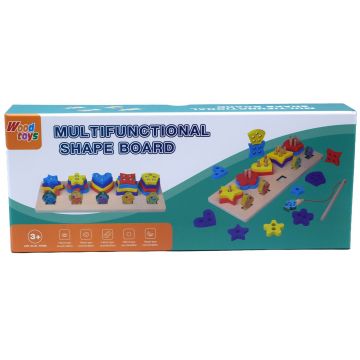 Tablă multifuncțională din lemn B-MAX - Cu figuri si cifre, sortiment