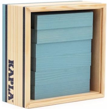Constructor din lemn Kapla - 40 piese, albastru deschis