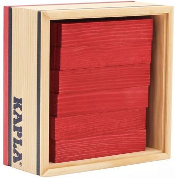 Constructor din lemn Kapla - 40 piese, roşu