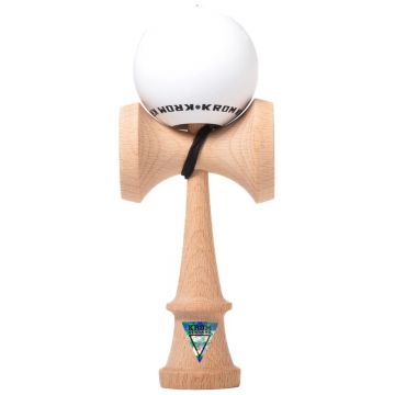 Joc de dexteritate din lemn KROM Kendama - Pop LOL Kendama, albă
