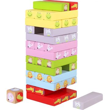 Joc de lemn pentru copii Orange Tree Toys - Jenga cu animale