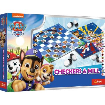 Joc de societate Checkers & Mill: Paw Patrol - Pentru copii