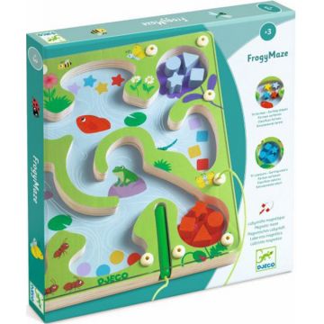 Joc magnetic de sortare Djeco - Labirint de broaște