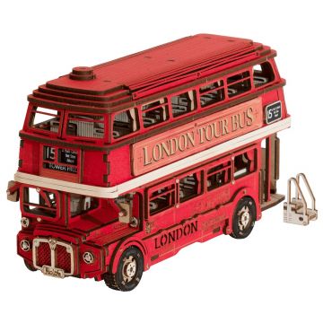 Puzzle 3D din lemn Robo Time din 245 piese - Autobuzul londonez