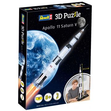 Puzzle 3D Revell din 136 piese - Apollo 11 Saturn V