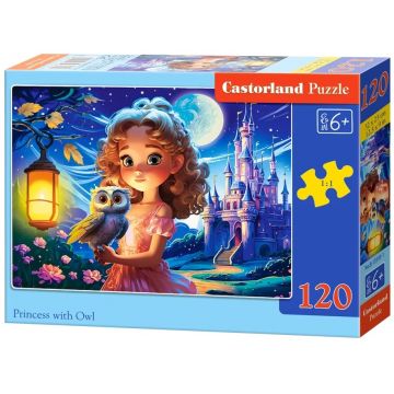 Puzzle Castorland din 120 piese - Prințesă cu bufniță