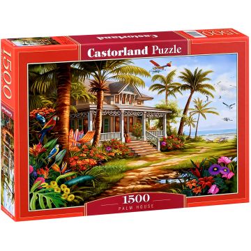 Puzzle Castorland din 1500 piese - Casă lângă palmieri
