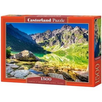 Puzzle Castorland din 1500 piese - Răsărit la Morskie Oko, Munții Tatra, Polonia