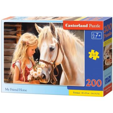 Puzzle Castorland din 200 piese - Calul, prietenul meu