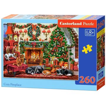 Puzzle Castorland din 260 piese - Confort lângă șemineu