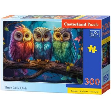 Puzzle Castorland din 300 piese - Trei bufnițe mici