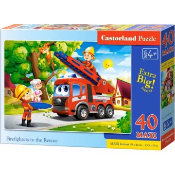 Puzzle Castorland din 40 XXL piese - Pompierii la salvare