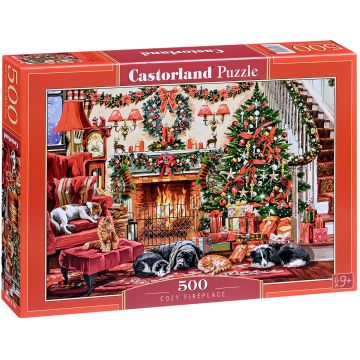 Puzzle Castorland din 500 piese - Confort lângă șemineu