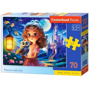 Puzzle Castorland din 70 piese -Prințesă cu bufniță