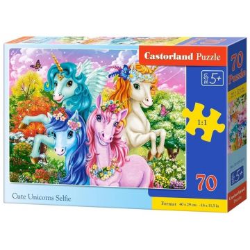 Puzzle Castorland din 70 piese - Selfie drăguț cu unicorn