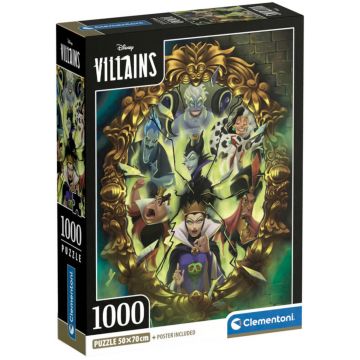 Puzzle  Clementoni din 1000 piese - Ticăloșii Disney