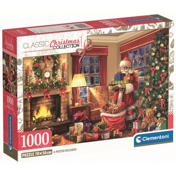 Puzzle Clementoni din 1000 piese - Vizita lui Moș Crăciun