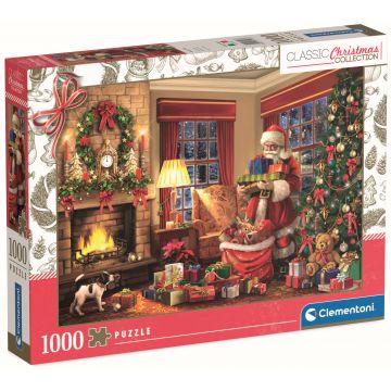Puzzle Clementoni din 1000 piese - Vizita lui Moș Crăciun