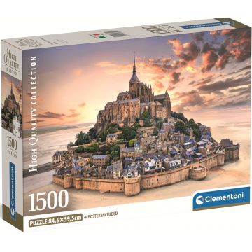 Puzzle Clementoni din 1500 piese - Răsărit peste Mont Saint Michel