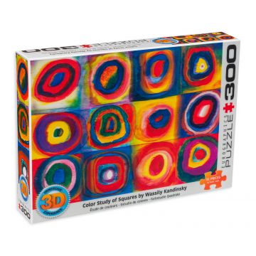 Puzzle cu efect 3D Eurographics din 300 de piese - Pătrate Colorate Experiment
