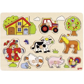 Puzzle cu mânere Goki - Ferma VI
