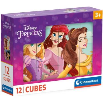 Puzzle cub  Clementoni din  12 piese - Prințese Disney