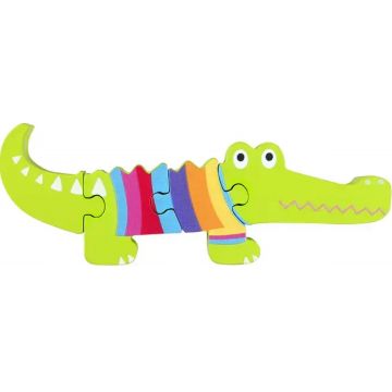 Puzzle din lemn Orange Tree Toys - Crocodil, 4 părți