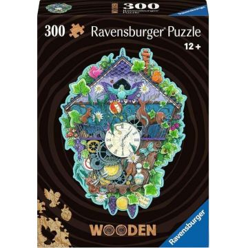 Puzzle din lemn  Ravensburger din 300 piese - Ceas cu cuc