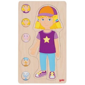 Puzzle educativ din lemn Goki - Anatomie ascunsă, fată
