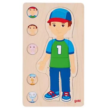 Puzzle educativ din lemn Goki - Anatomie ascunsă, fată