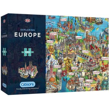 Puzzle Gibsons din 1000 de piese - Explorând Europa