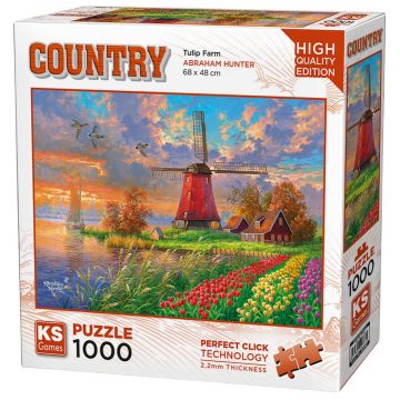 Puzzle  KS Games din  1000 piese- Ferma de lalele