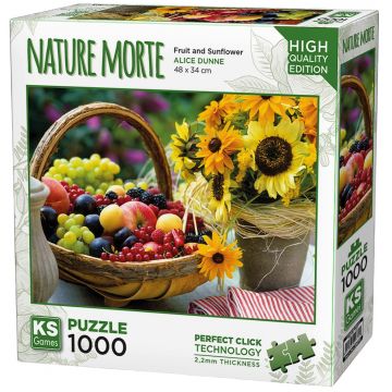 Puzzle  KS Games din  1000 piese- Fructe și floarea-soarelui