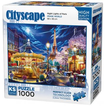 Puzzle KS Games din 1000 piese - Luminile nopții  din Paris