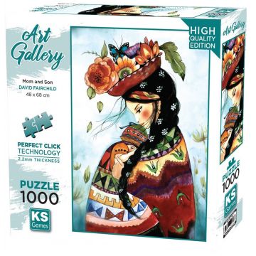 Puzzle  KS Games din  1000 piese- Mamă și fiu